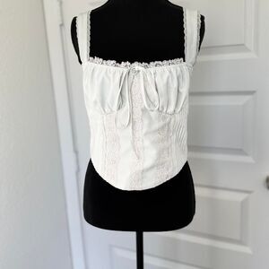 YADMISU Women's White and Blue Corset